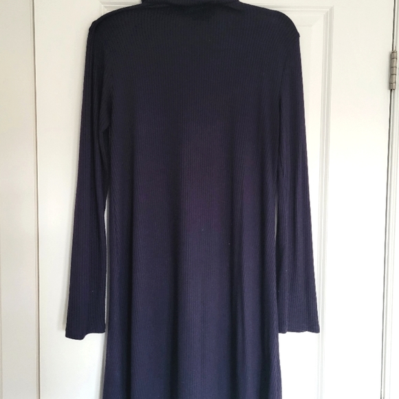 RIbbed Long Sleeve A-line Mini Dress - Picture 6 of 7